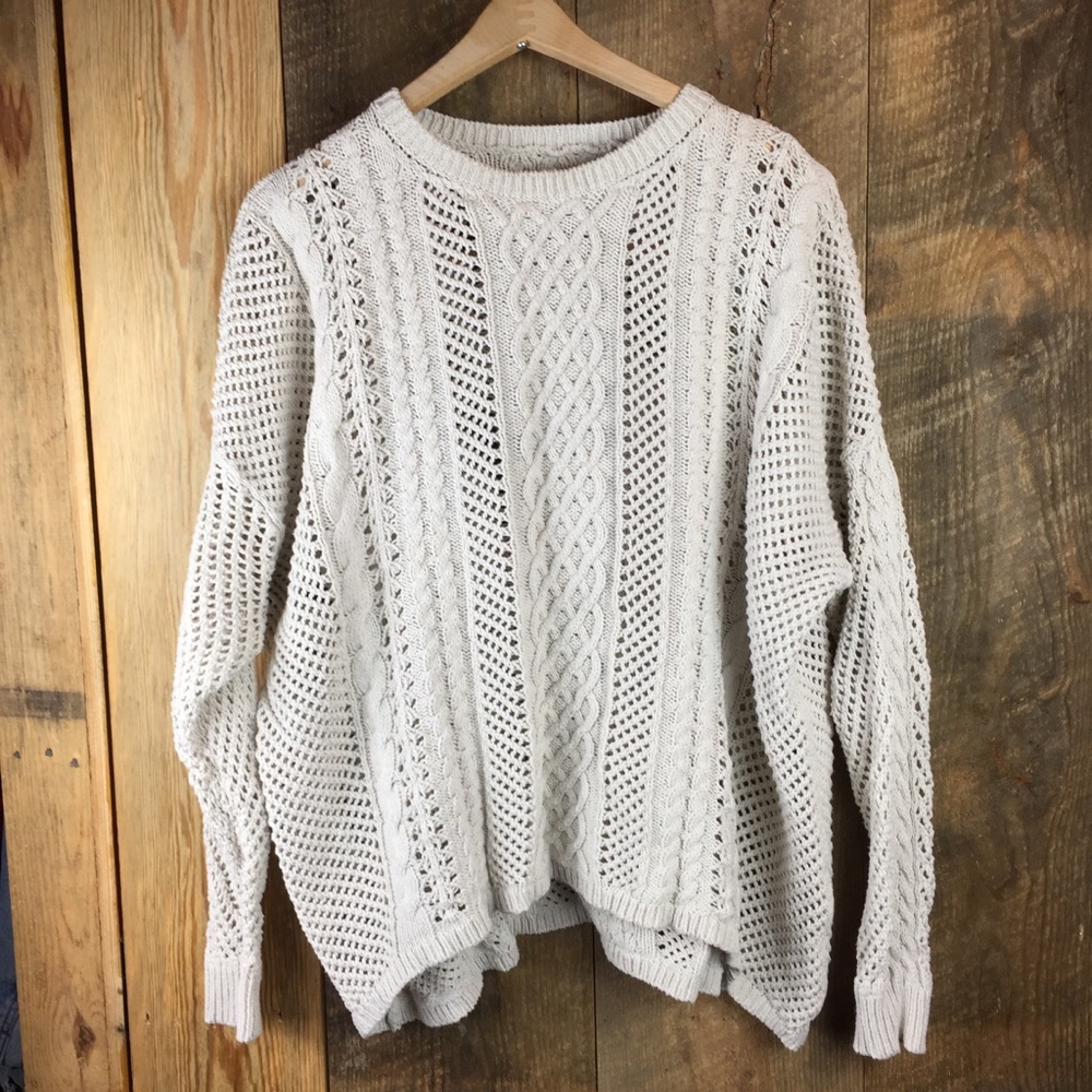 JACHS Girlfriend Boho Oversized Cable Knit Sweater